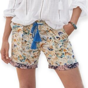 Sundance Kalini Floral Linen Blend Shorts Women’s Size Large